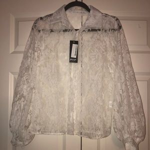 Sheer floral shirt